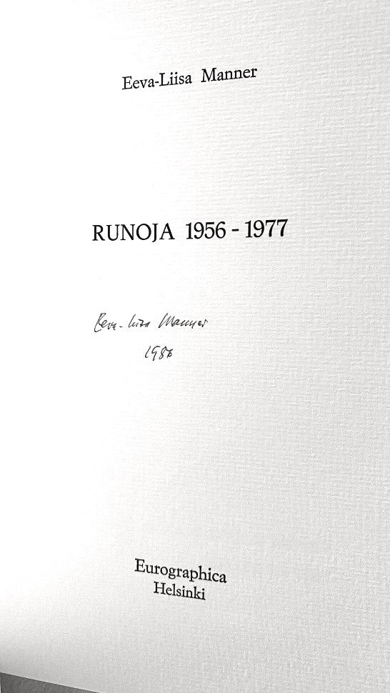 Eeva-Liisa Manner - Runoja 1951-1977