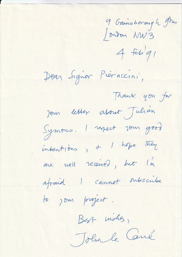 JOHN Le CARRE - Autograph Letter & Signed Photo