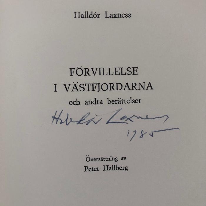 Laxness, Halldór - Förvillelse i Västfjordarna och Andra Berattelser