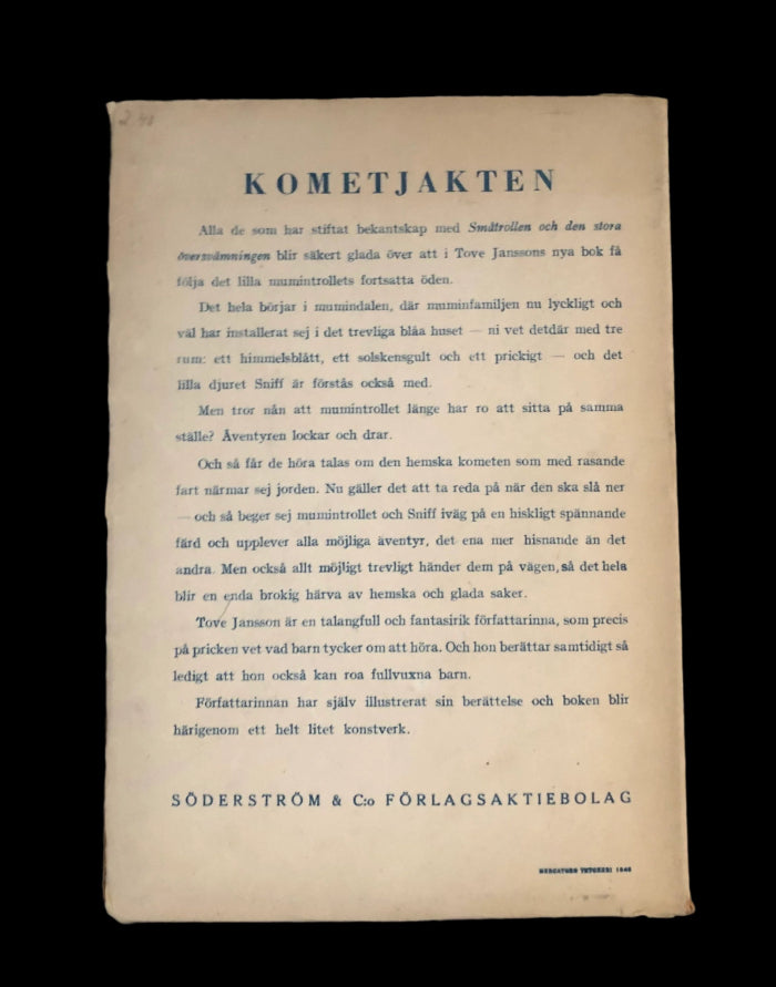 Kometjakten (Comet in Moominland) - Original First Edition, 1946