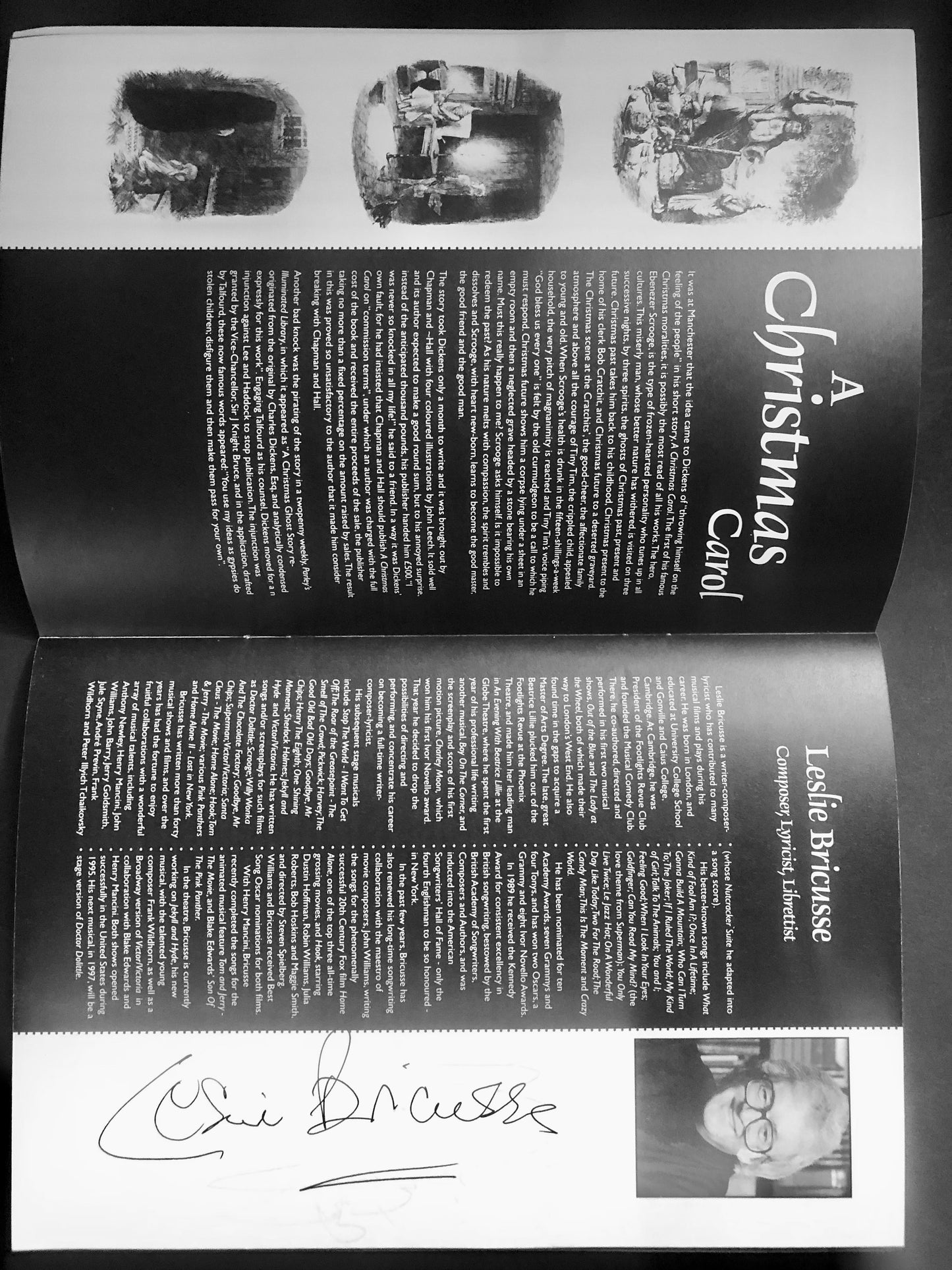 SCROOGE The Musical - Theatre Programme Signed by Composer Leslie Bricusse and Star, Anthony Newley