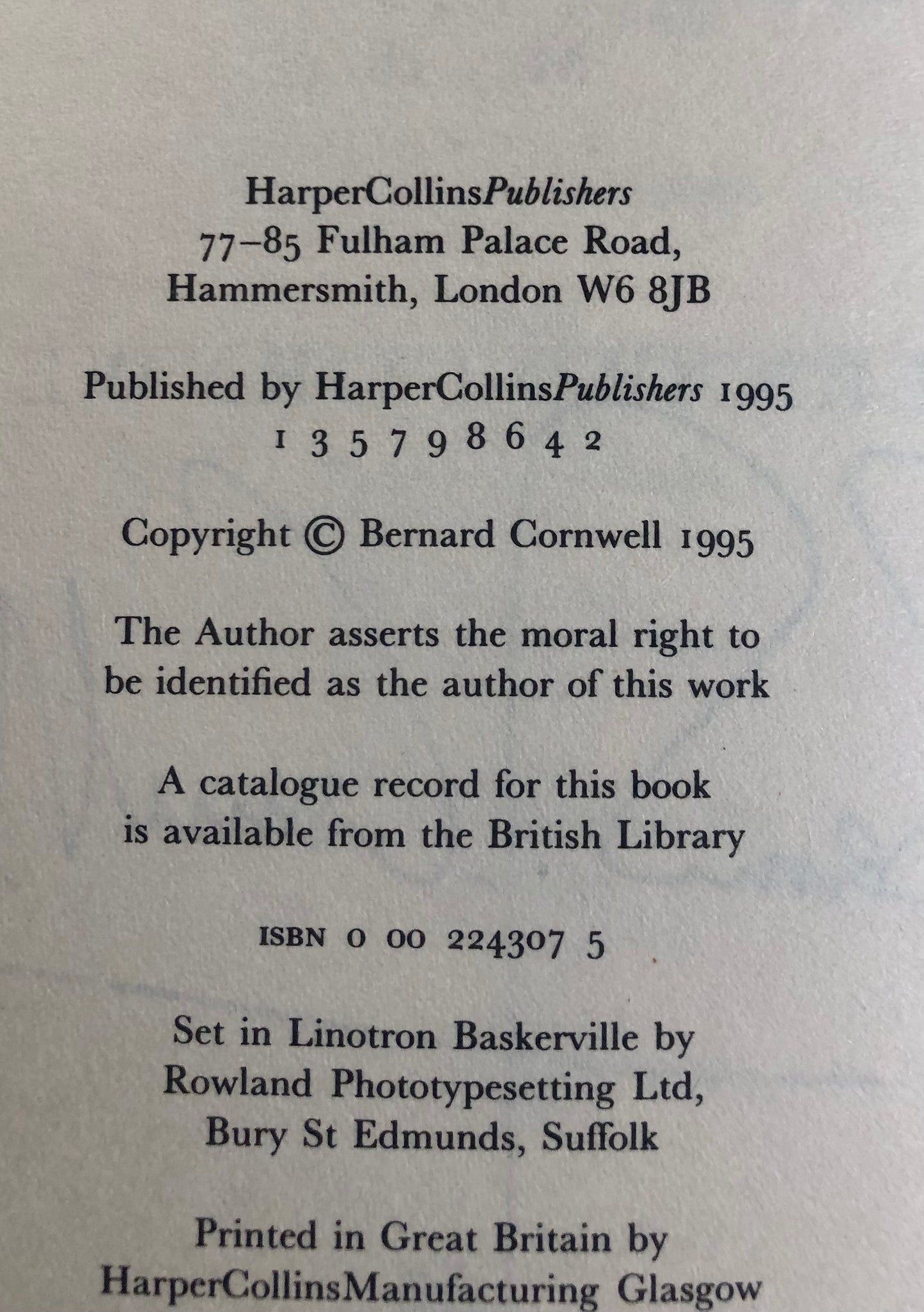 Publication info for Sharpe's Battle