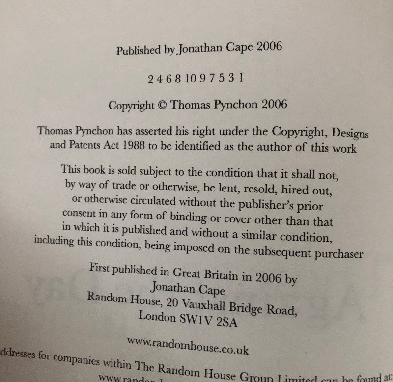 Copyright page showing publisher text.