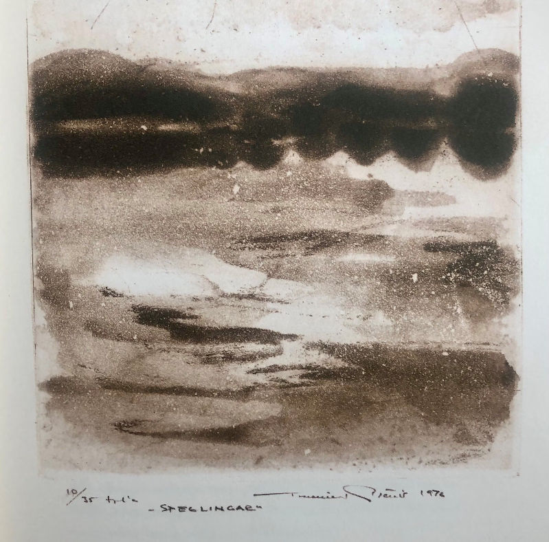 An aquatint by Tuulikki Pietilä from Häru, eräs saari by Tove Jansson