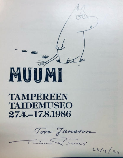 MUUMI. The Tampere Art Museum MOOMINS Exhibition Catalogue, 1986. Signed/Dated by Tove Jansson & Tuulikki Pietilä