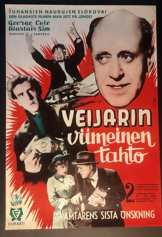 Alastair Sim in LAUGHTER IN PARADISE. Movie Poster