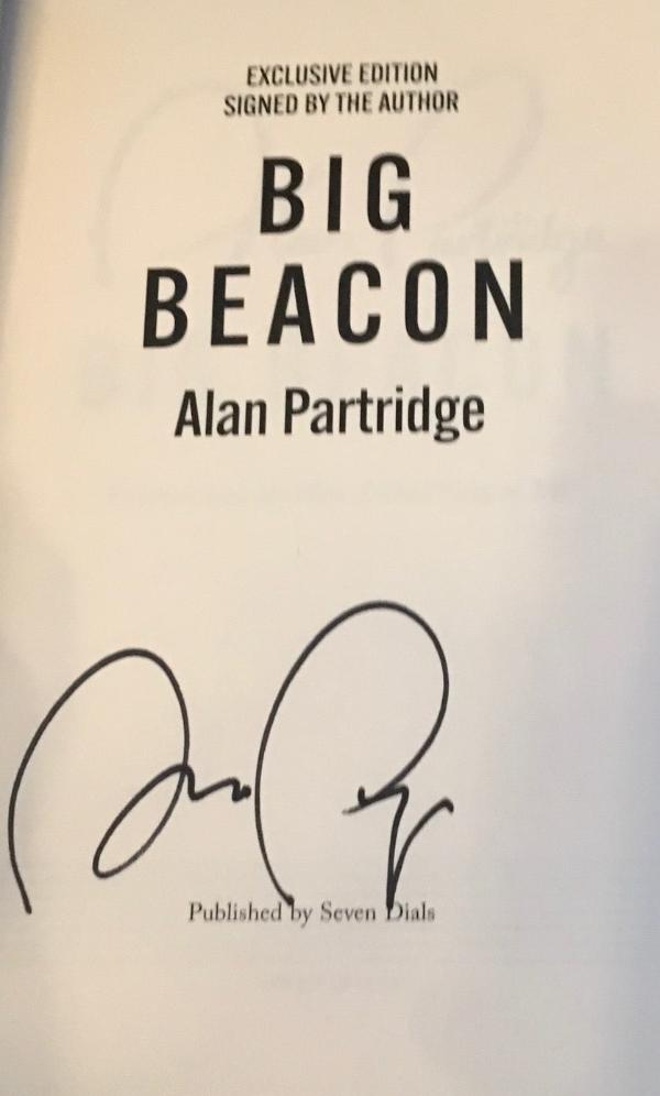 Alan Partridge/Steve Coogan. BIG BEACON - Signed.