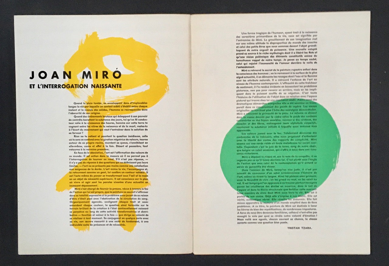 Derriere Le Miroir Nos 14-15, Novembre-Decembre 1948 Joan Miró