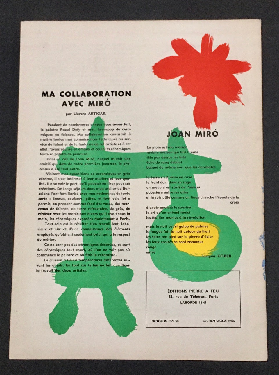 Derriere Le Miroir Nos 14-15, Novembre-Decembre 1948 Joan Miró