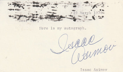 Isaac Asimov - Archive of 6 Typed Letters Signed, Autograph Postcard, Typed Annotated Document and more