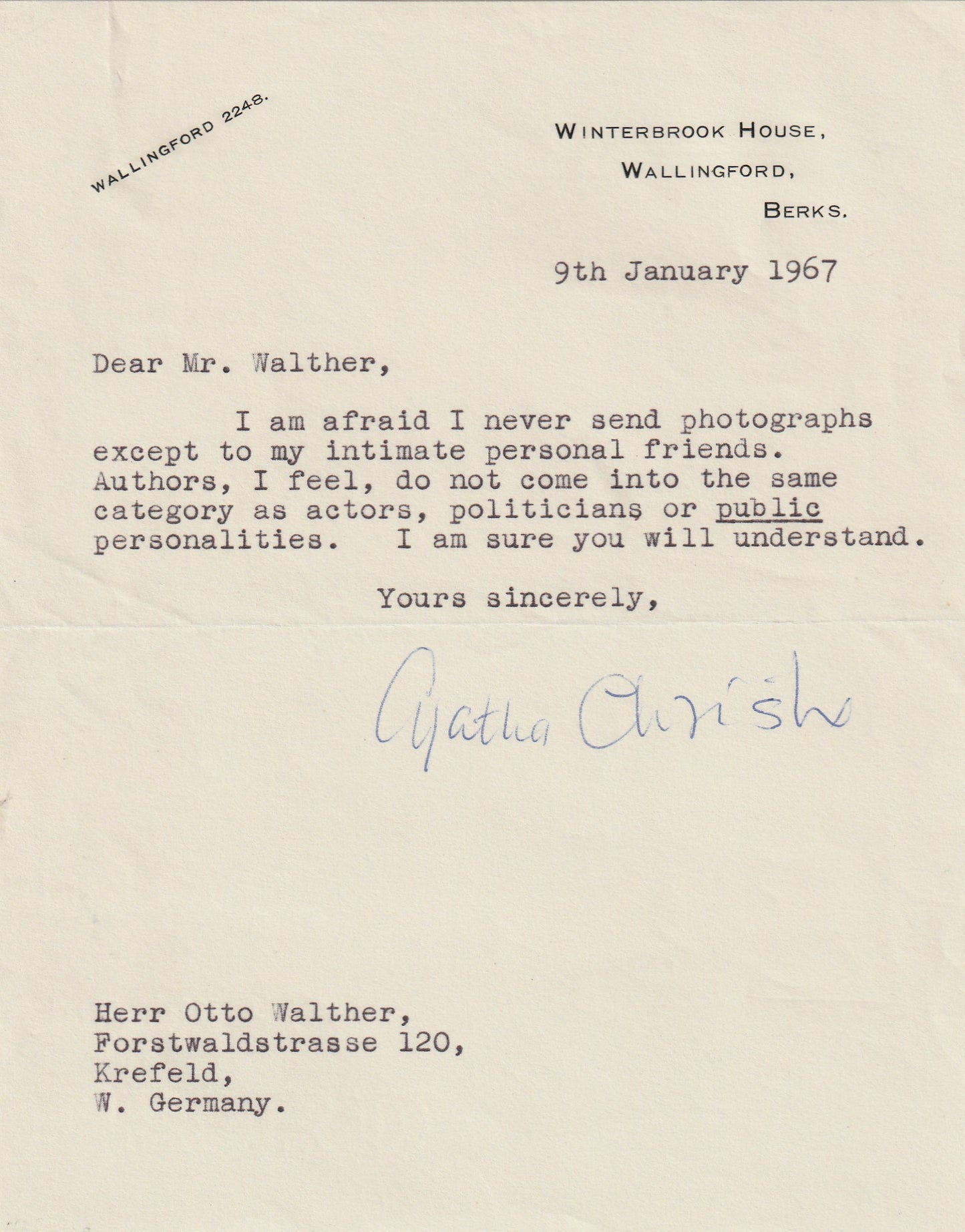 AGATHA CHRISTIE - An Extraordinary Archive of Signed Letters, Correspondence & Photographs