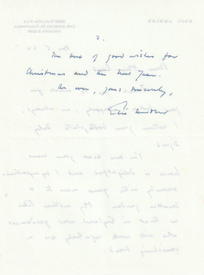 Eric Ambler - Large Archive of Autograph and Typed Letters Signed