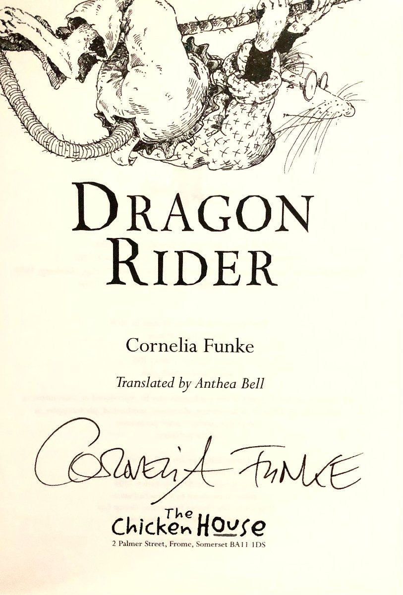 Cornelia Funke - Dragon Rider - Red Endpapers Issue, Signed