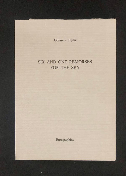 Elytis, Odysseus - Six and One Remorses for The Sky