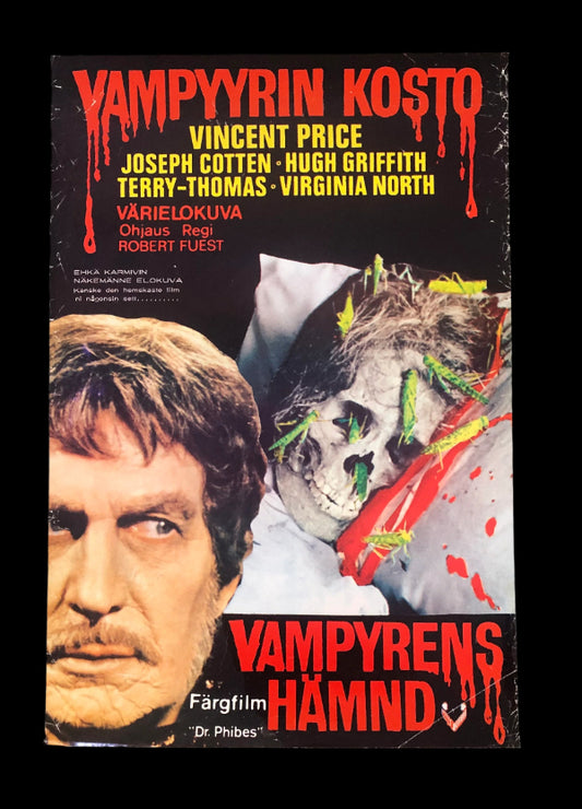 The Abominable Dr Phibes - Vintage Finnish First Release Movie Poster