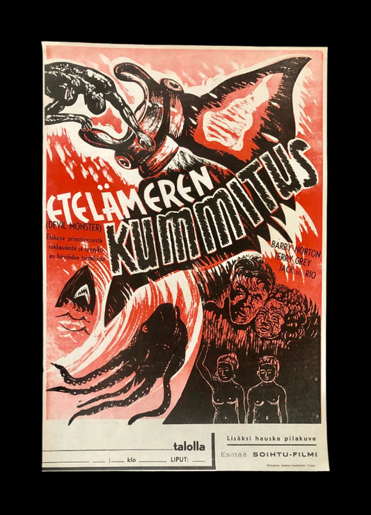 DEVIL MONSTER (The Sea Fiend) - Vintage Finnish Tour Poster