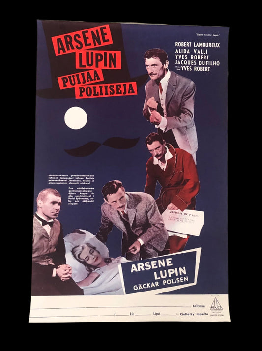 Signé Arséne Lupin - A Vintage Finnish Movie Poster