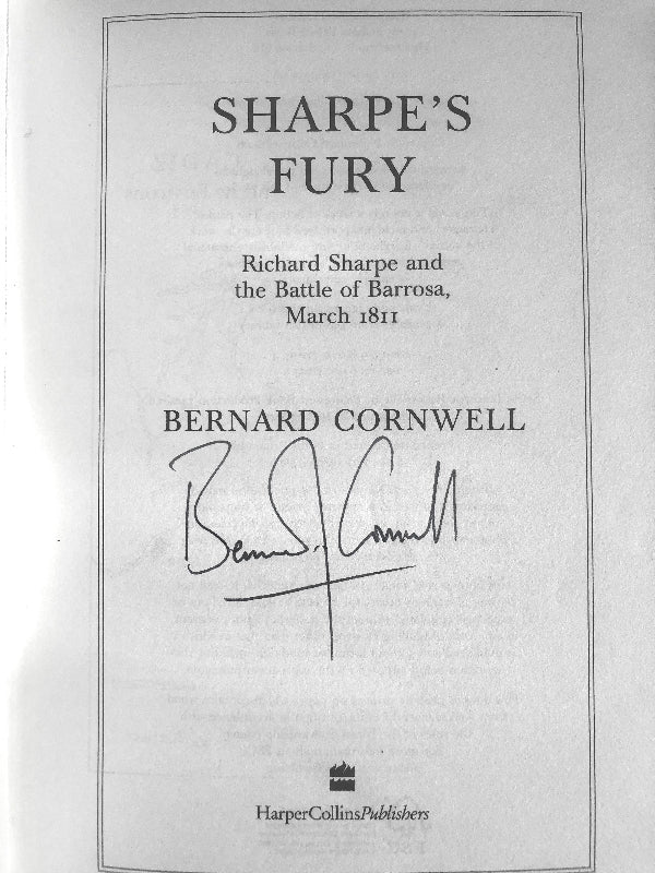 'Sharpe's Fury' by Bernard Cornwell, signed by the author.