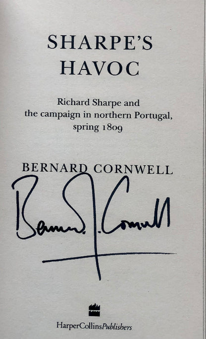 Sharpe's Havoc by Bernard Cornwell with signature and publisher logo.