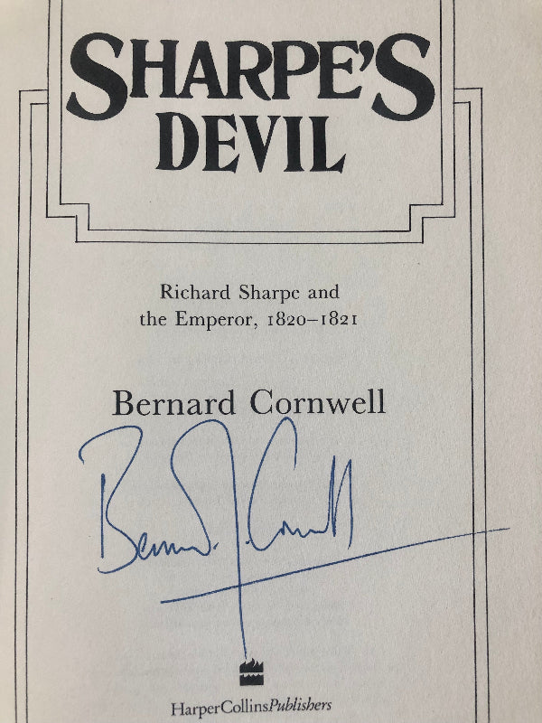 'Sharpe's Devil' by Bernard Cornwell with signature