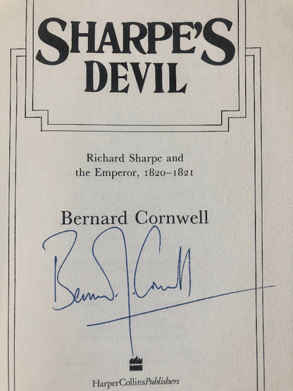 'Sharpe's Devil' by Bernard Cornwell with signature