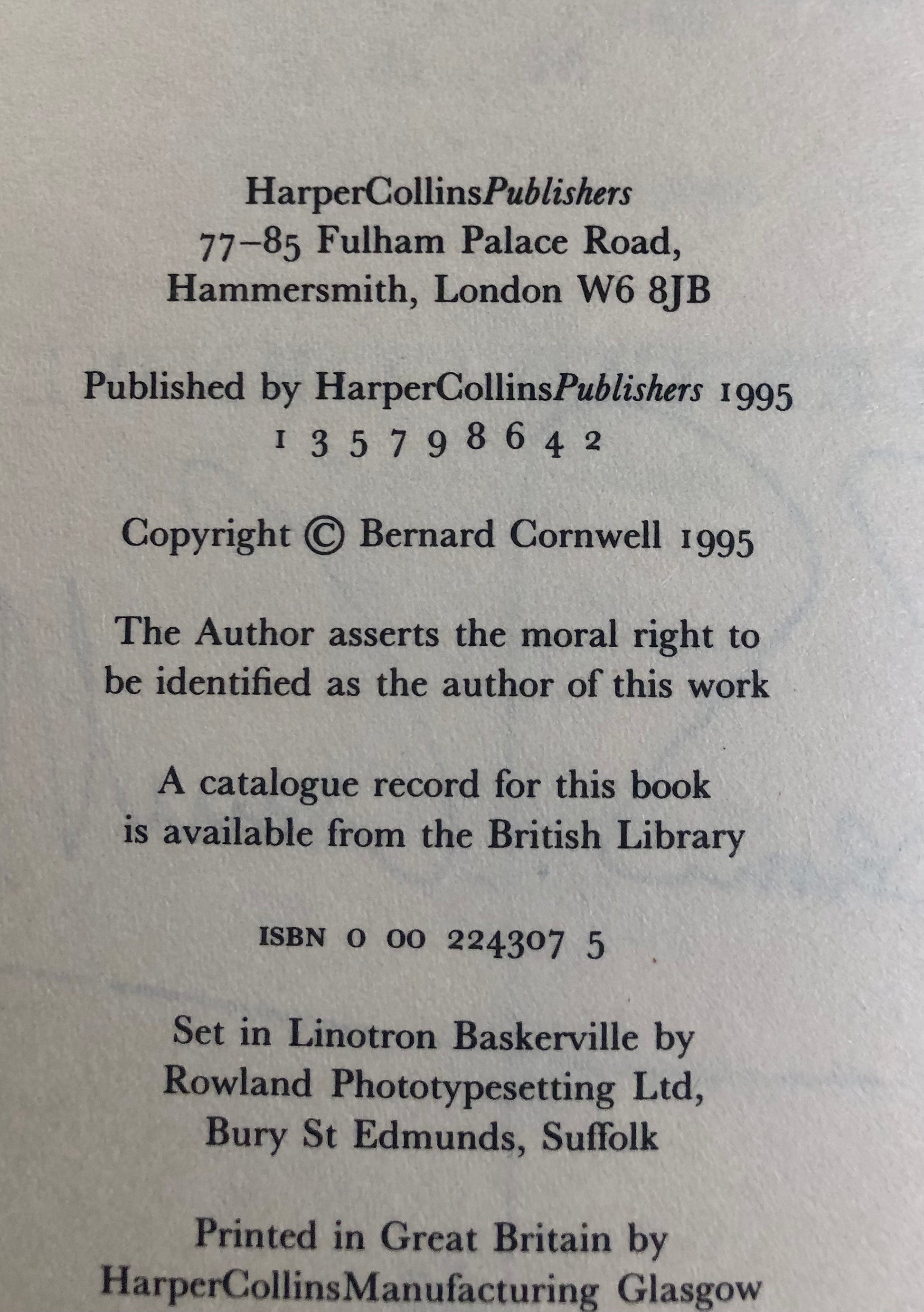 Publication info for Sharpe's Battle