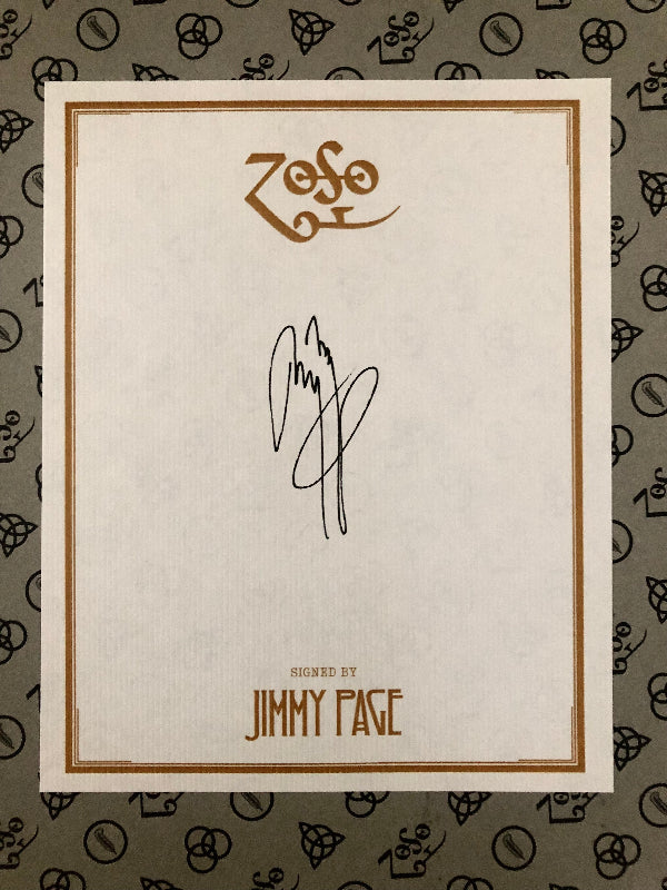 Jimmy Page's autograph on bookplate at the front endpaper.