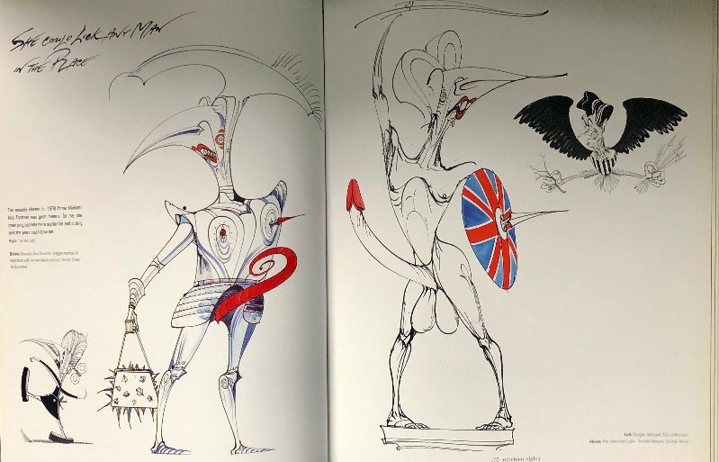 Margaret Thatcher as pictured by Gerald Scarfe in 'Drawing Blood'