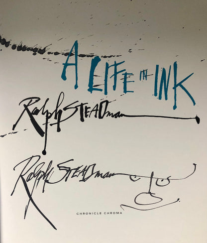 Ralph Steadman's autoraph signature and trademark doodle.