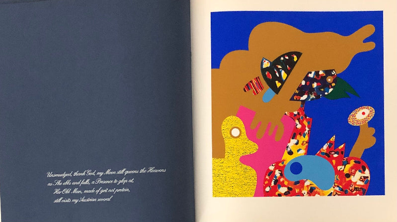 Serigraph by Otmar Alt accompanying a verse from W.H. Auden's poem Moon Landing
