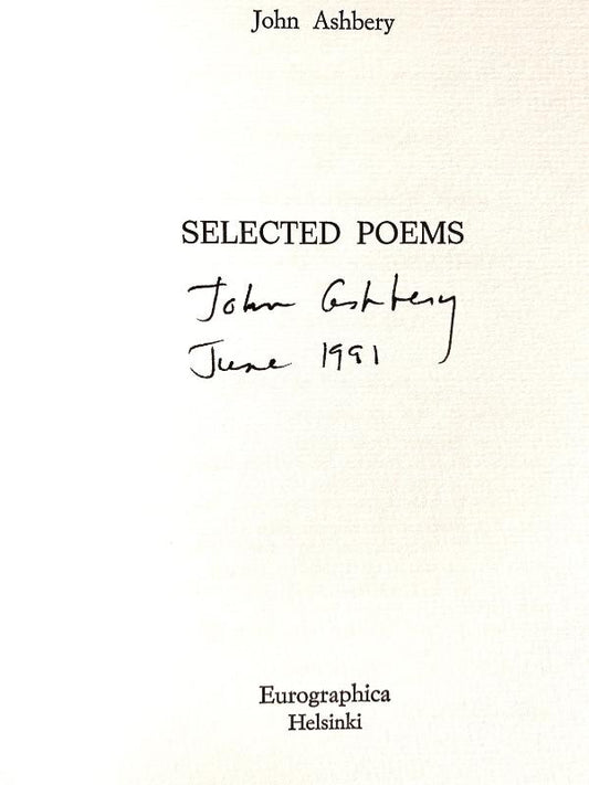 John Ashbery - Selected Poems - Signed Limited Edition