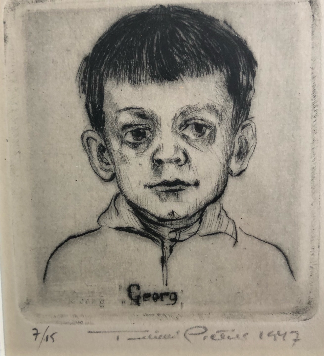 Tuulikki Pietilä - GEORG - A Small Drypoint Portrait, Signed, Dated, Numbered 7/15