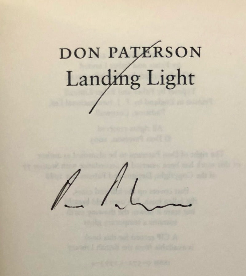 Don Paterson - Landing Light - First UK Printing, Signed