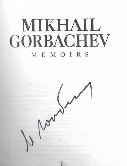 Mikhail Gorbachev - MEMOIRS - Signed