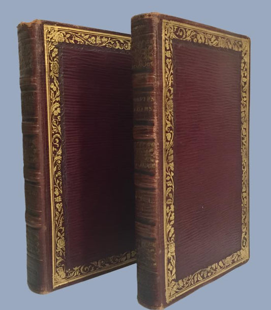 POEMS BY WILLIAM COWPER. 2 Volume Set with Fore-Edge Paintings