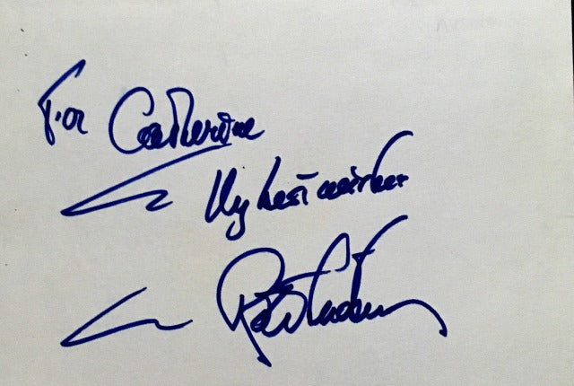 Robert Ludlum - Autograph Inscription/Signature On Card