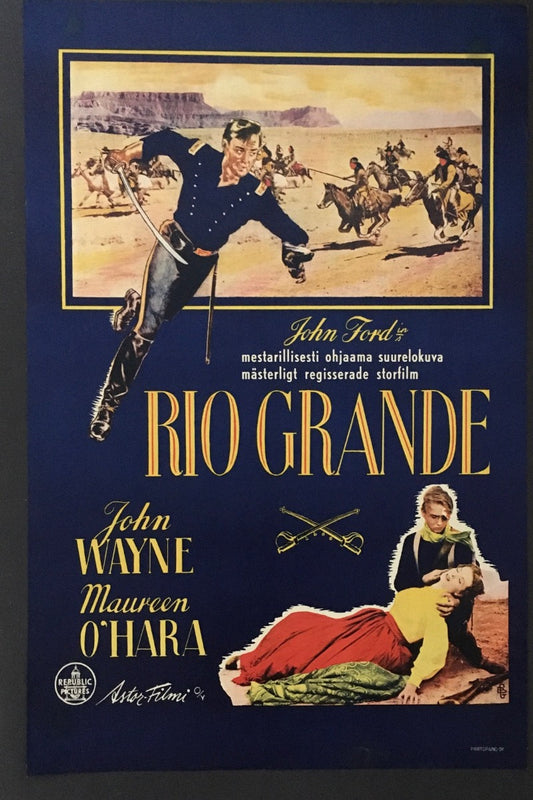 RIO GRANDE- Re-Screening Cinema-Lobby Movie Poster, 1964