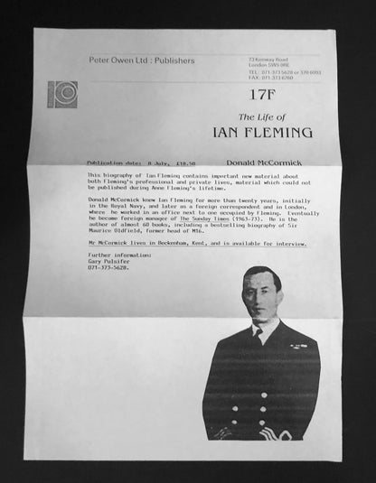 17F. The Life of Ian Fleming. A Review Copy