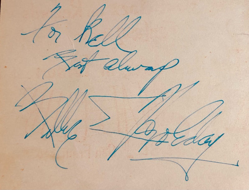 Billie Holiday Autographed and Inscribed Table Card