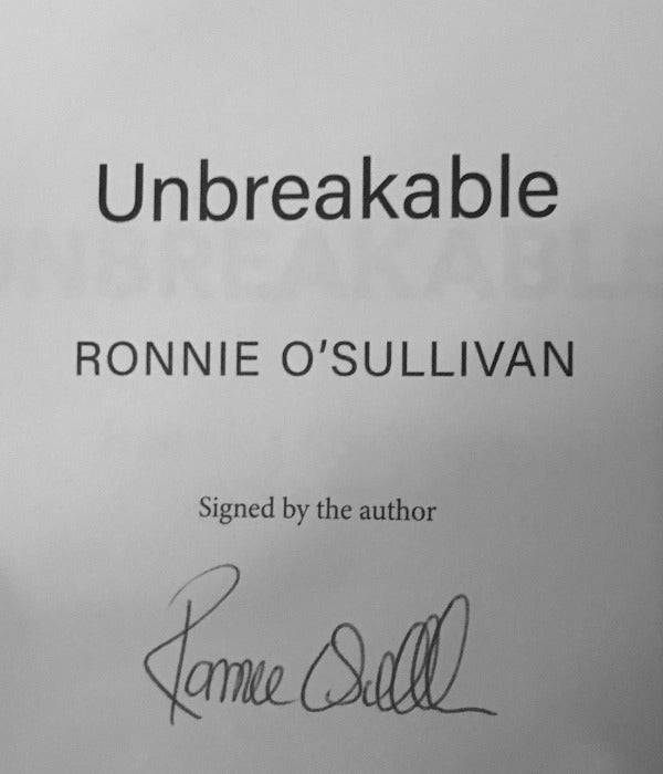 Ronnie O'Sullivan - UNBREAKABLE. First UK Hardcover Printing, Signed