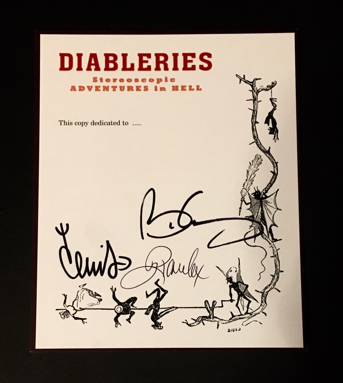 DIABLERIES. Stereoscopic Adventures in Hell. Signed by Brian May et al