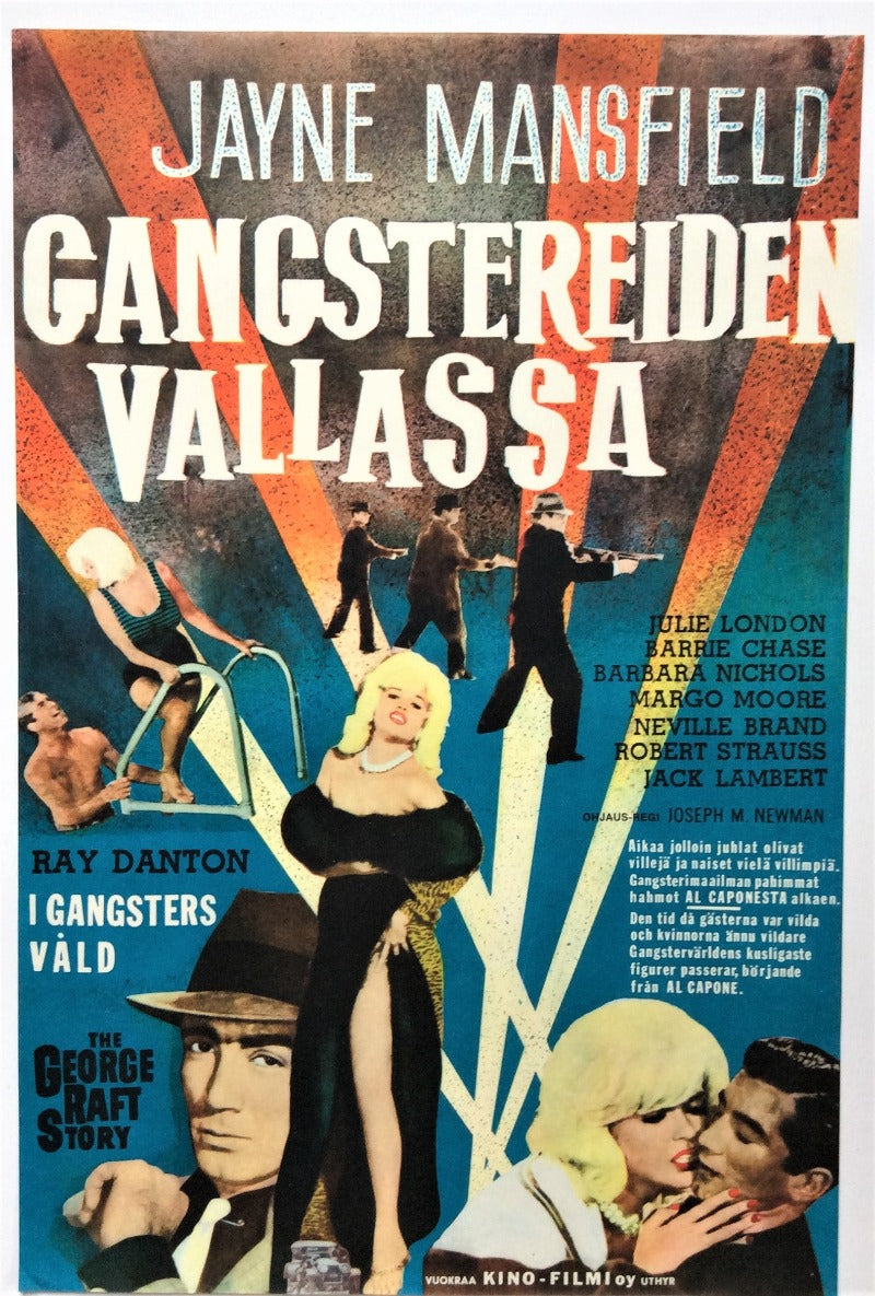 Movie Poster - The George Raft Story - A Cinema-Used Vintage, Finnish Cinema Poster