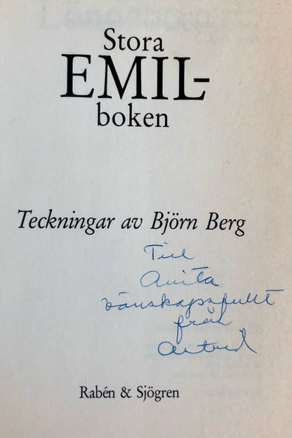 Astrid Lindgren - STORA EMILBOKEN - A Signed Presentation Copy