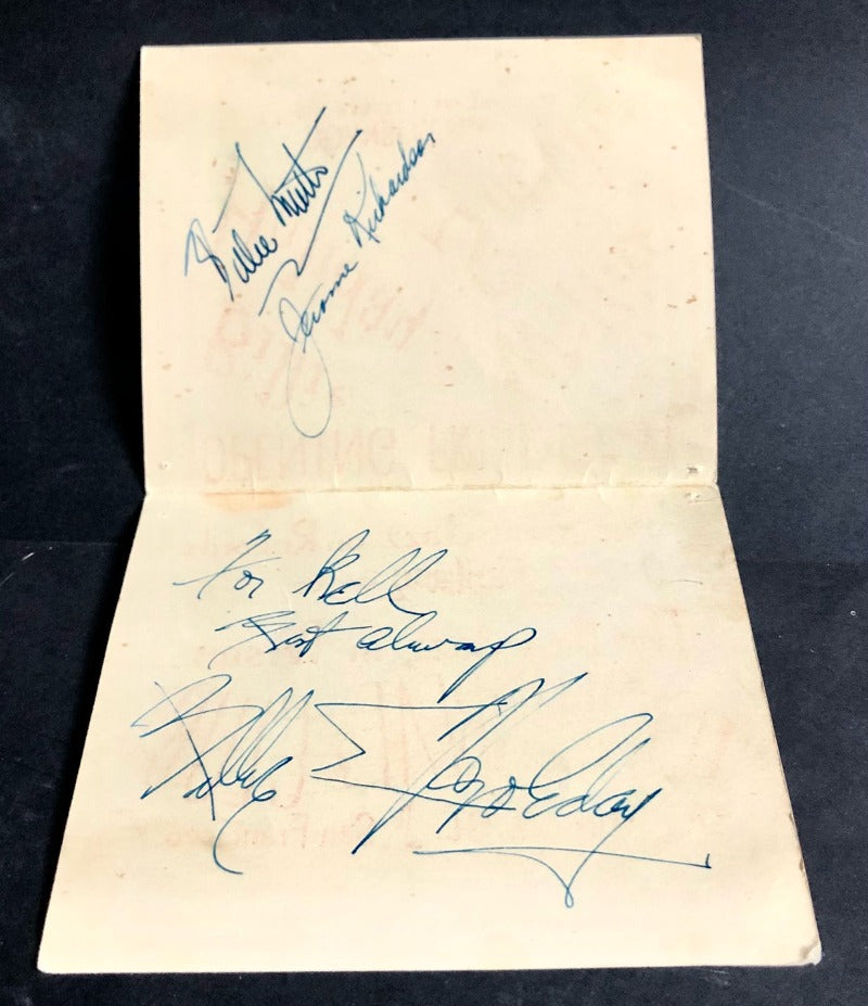 Billie Holiday Autographed and Inscribed Table Card