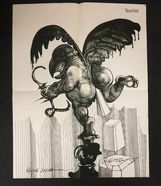 Ralph Steadman - Time Out Poster, Impaled Gargoyle, Signed