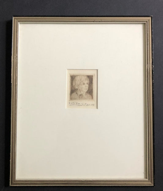 Tuulikki Pietilä - BO - A Small Drypoint Portrait, Signed, Dated, Numbered 2/10