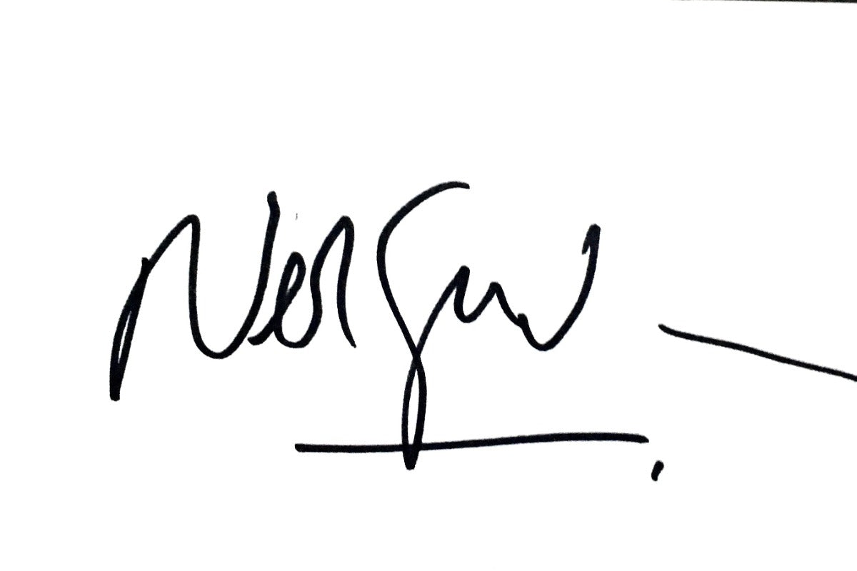 NEIL GAIMAN. Autograph Signature On Card