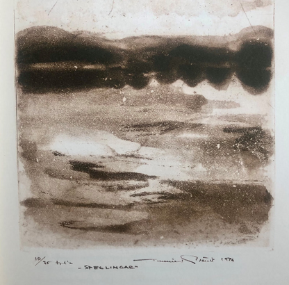An aquatint by Tuulikki Pietilä from Häru, eräs saari by Tove Jansson